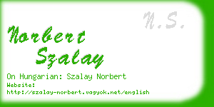 norbert szalay business card